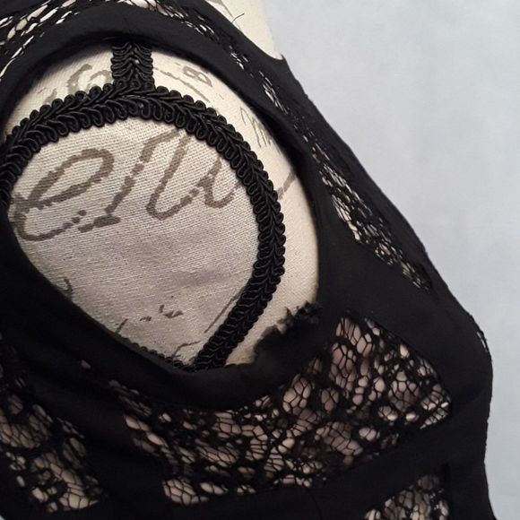 High Low Black and Nude Dress. - Picture 9 of 16